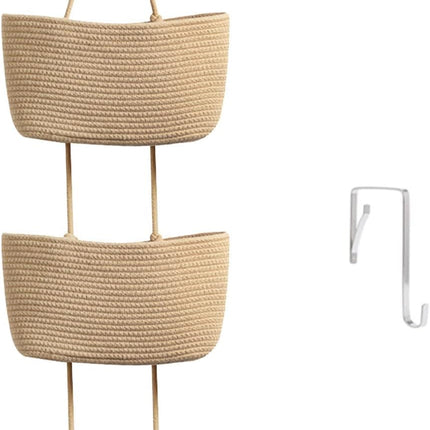 Foldable Wall-Mounted Storage Basket - Hanging Organizer for Home Use.