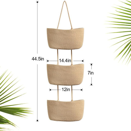 Foldable Wall-Mounted Storage Basket - Hanging Organizer for Home Use.