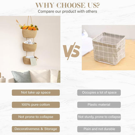 Foldable Wall-Mounted Storage Basket - Hanging Organizer for Home Use.