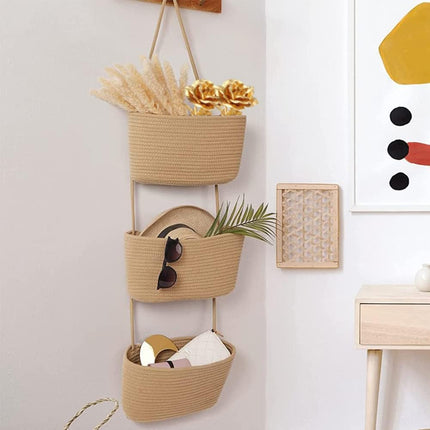 Foldable Wall-Mounted Storage Basket - Hanging Organizer for Home Use.
