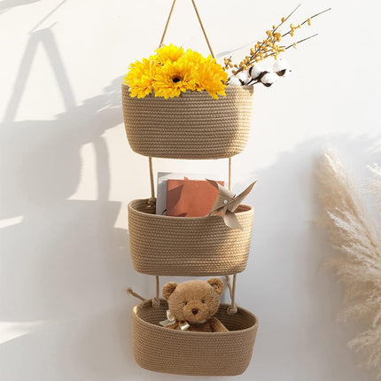 Foldable Wall-Mounted Storage Basket - Hanging Organizer for Home Use.