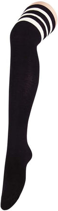 Women's Thick Stay Up Hold Up Striped Over Knee Casual Stockings.