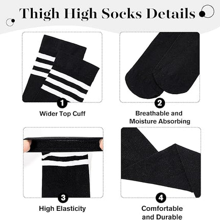 Women's Thick Stay Up Hold Up Striped Over Knee Casual Stockings.