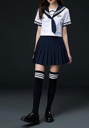 Women's Thick Stay Up Hold Up Striped Over Knee Casual Stockings.