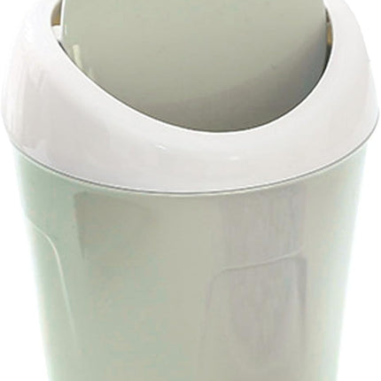 Small Trash Can with Swing Lid - Plastic Tabletop Waste Bin - Compact Bin for Office Kitchen Bathroom Student Home.