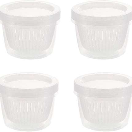 4 Pack 0.5L Plastic Storage Boxes with Lids and Filter - Stackable Organizing Containers.