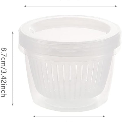 4 Pack 0.5L Plastic Storage Boxes with Lids and Filter - Stackable Organizing Containers.