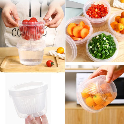 4 Pack 0.5L Plastic Storage Boxes with Lids and Filter - Stackable Organizing Containers.