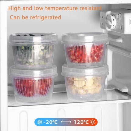 4 Pack 0.5L Plastic Storage Boxes with Lids and Filter - Stackable Organizing Containers.