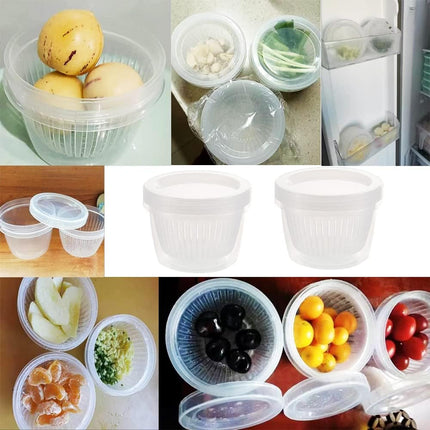 4 Pack 0.5L Plastic Storage Boxes with Lids and Filter - Stackable Organizing Containers.
