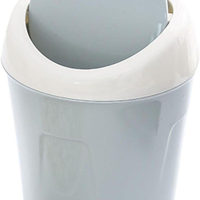 Small Trash Can with Swing Lid - Plastic Desktop Waste Bin for Office Kitchen Bathroom Student Accommodation.