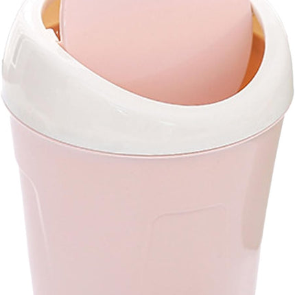 Small Trash Can with Swing Lid - Plastic Desktop Waste Bin for Office Kitchen Bathroom Student Accommodation.