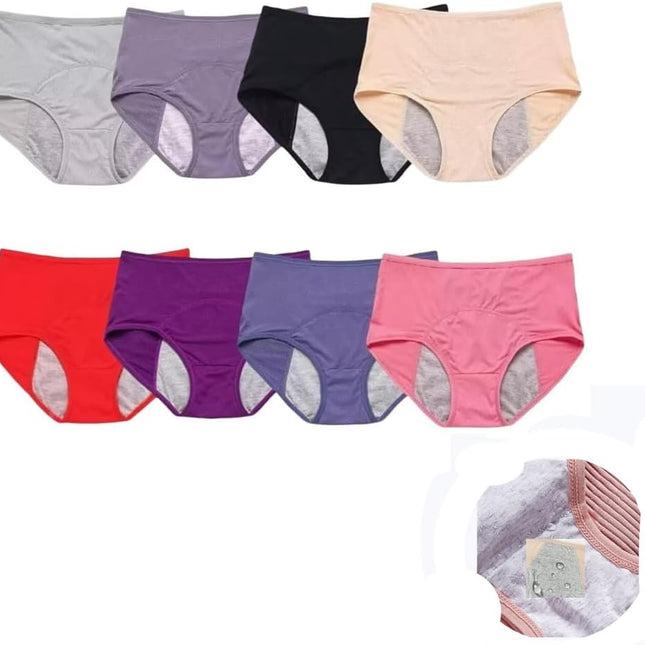 Women's 8-Pack L Size Multi-Colour Leakproof Briefs Underwear.