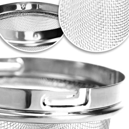 2 Pack Stainless Steel Tea Strainers with Chain 6.5cm Fine Mesh for Loose Tea Herbs Spices.