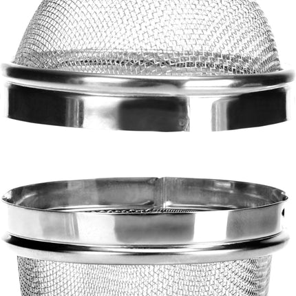 2 Pack Stainless Steel Tea Strainers with Chain 6.5cm Fine Mesh for Loose Tea Herbs Spices.