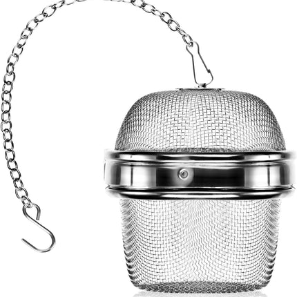 2 Pack Stainless Steel Tea Strainers with Chain 6.5cm Fine Mesh for Loose Tea Herbs Spices.