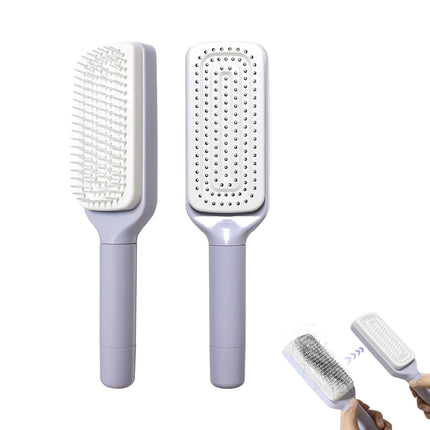 Women's Purple Anti-Static Hair Brush with Massage Function Retractable Design Suitable for Fine Hair Easily Removes Hair.