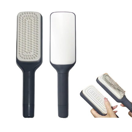 Women's Black Antistatic Hair Brush Massage Comb Retractable for Fine Hair Easily Removes Hair.