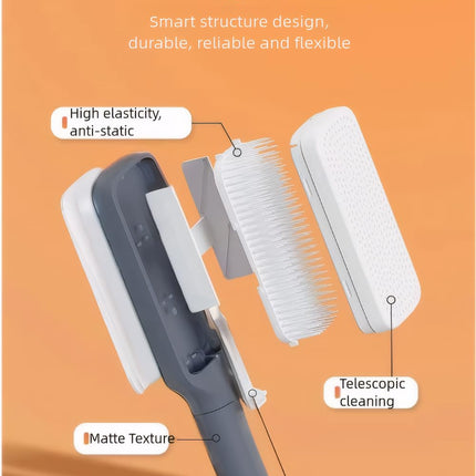 Women's Black Antistatic Hair Brush Massage Comb Retractable for Fine Hair Easily Removes Hair.
