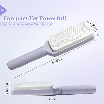 Women's Black Antistatic Hair Brush Massage Comb Retractable for Fine Hair Easily Removes Hair.