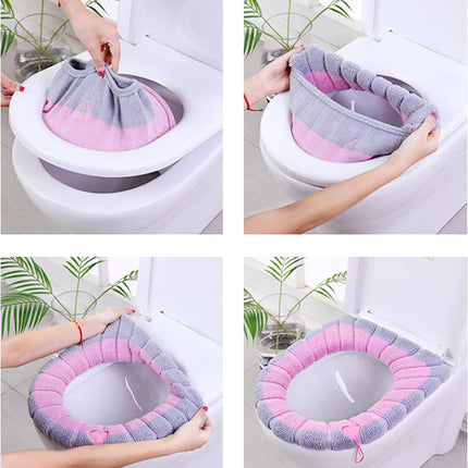 Toilet Seat Covers Set of 3 Universal with Handles Soft Comfortable for Bathroom Use.