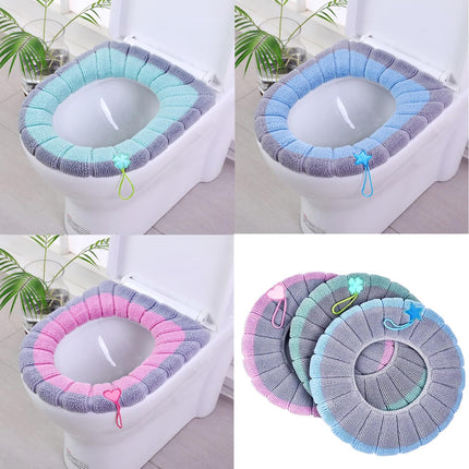 Toilet Seat Covers Set of 3 Universal with Handles Soft Comfortable for Bathroom Use.