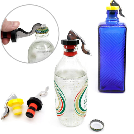 6 Pack Silicone Vacuum Bottle Stoppers Red Yellow Black for Wine Champagne Beer Whisky Soft Drinks Water Airtight Reusable.
