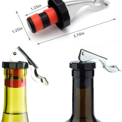 6 Pack Silicone Vacuum Bottle Stoppers Red Yellow Black for Wine Champagne Beer Whisky Soft Drinks Water Airtight Reusable.