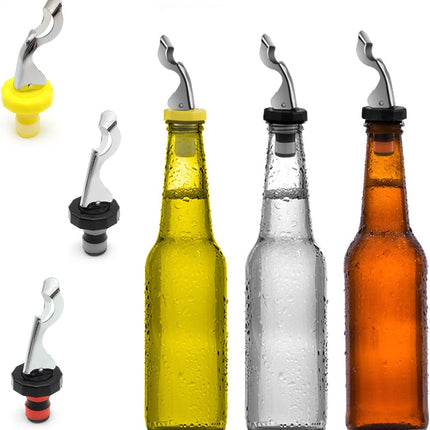 6 Pack Silicone Vacuum Bottle Stoppers Red Yellow Black for Wine Champagne Beer Whisky Soft Drinks Water Airtight Reusable.
