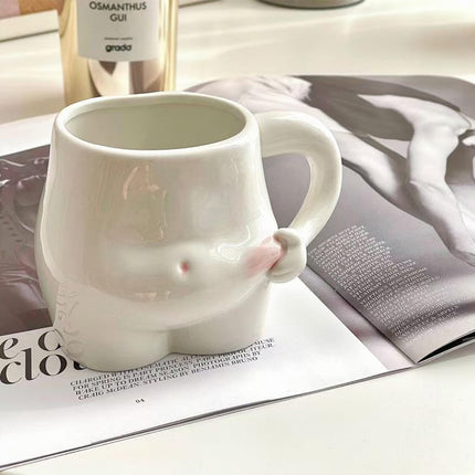 1 Piece 320ml White Ceramic Mug - Coffee Mug, Tea Mug, Water Cup - Suitable for Tea, Latte and Milk.