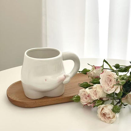 1 Piece 320ml White Ceramic Mug - Coffee Mug, Tea Mug, Water Cup - Suitable for Tea, Latte and Milk.