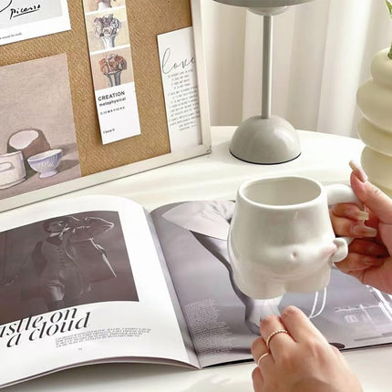 1 Piece 320ml White Ceramic Mug - Coffee Mug, Tea Mug, Water Cup - Suitable for Tea, Latte and Milk.