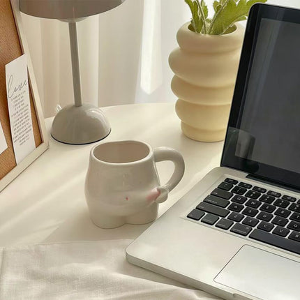 1 Piece 320ml White Ceramic Mug - Coffee Mug, Tea Mug, Water Cup - Suitable for Tea, Latte and Milk.
