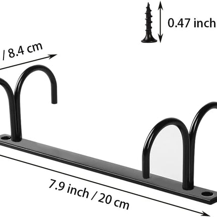 Under Cabinet Industrial Mug Holder - Space-Saving Hanging Rack for Mugs, Cups & Kitchen Accessories - 4 Hooks - 2 Pack.