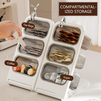Slanted Design Coffee Capsule Holder 15.5x11.5x32CM Storage Organizer for Countertop Drawer Pantry.