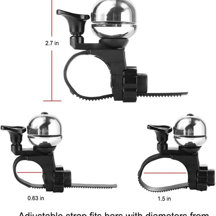 Silver Universal Bicycle Bell Waterdicht Suitable for Adult and Kids Bikes Bike Accessories 1 Piece.