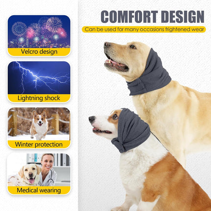 Dog Ear Muffs - 1 Piece - Dark Grey - Size M - Noise Reduction Dog Headband for Hearing Protection.