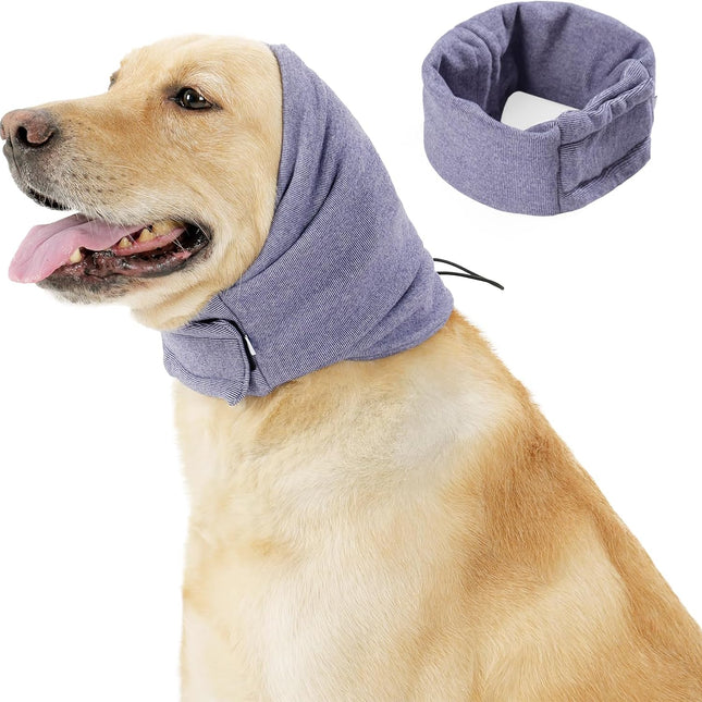 Dog Ear Protection Headband - Purple - Medium Size - Noise Reducing Pet Ear Cover for Dogs.