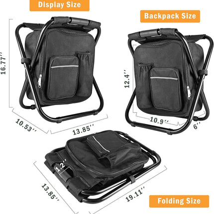 Folding Camping Chair Grey Portable Compact Adjustable Folding Chair for Outdoor Camping Fishing.