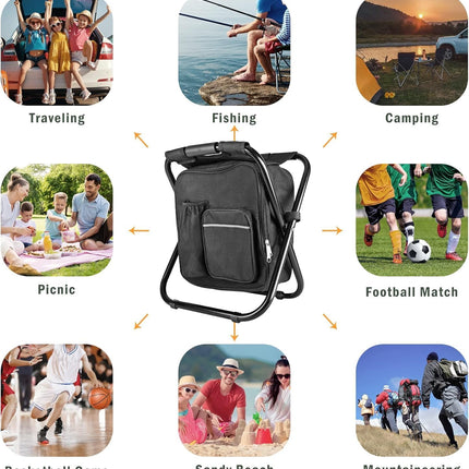 Folding Camping Chair Grey Portable Compact Adjustable Folding Chair for Outdoor Camping Fishing.