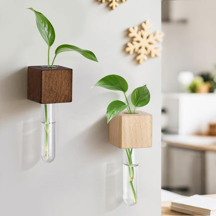 2 Pack Magnetic Wall Vases Mini Hydroponic Test Tubes for Home Decor.