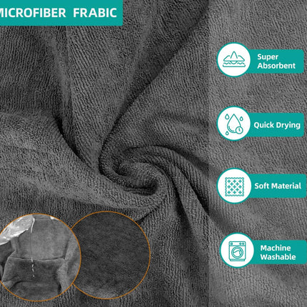 Dog Bathrobe S Size Grey with Orange Piping Adjustable Strap Absorbent Dog Towel for Dogs.