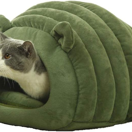 Green Cat Bed Cave - Cozy Pet House for Cats - Soft Kitten Sleeping窝.