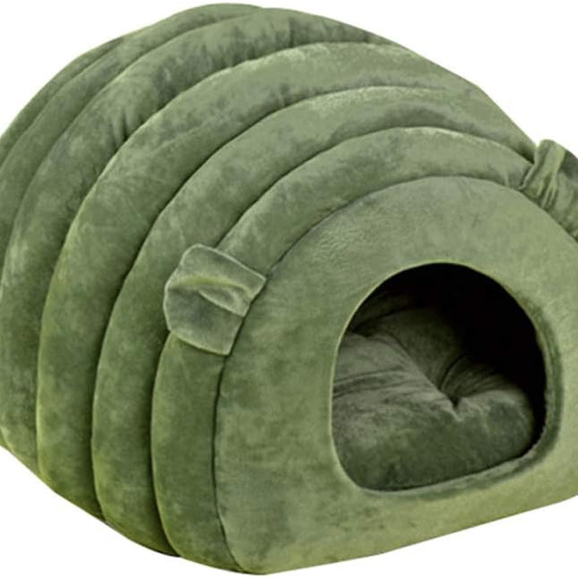 Green Cat Bed Cave - Cozy Pet House for Cats - Soft Kitten Sleeping窝.