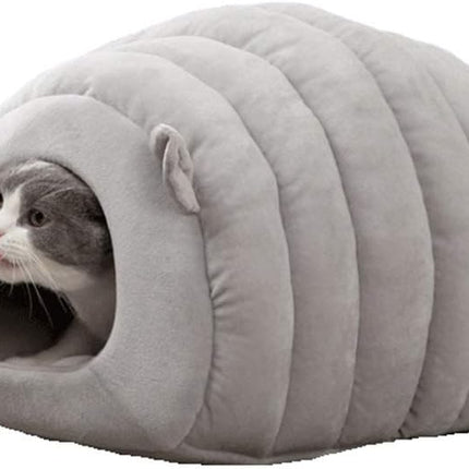 Grey Cat Bed Cave - Cozy Indoor Pet Bed for Cats and Kittens - Soft Comfortable Sleeping窝.
