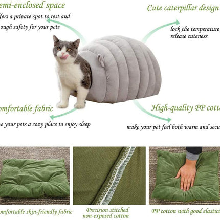 Grey Cat Bed Cave - Cozy Indoor Pet Bed for Cats and Kittens - Soft Comfortable Sleeping窝.