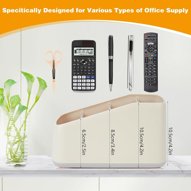 4 Compartment Remote Control Holder 17.3x10x8.5cm TV Remote Organizer Desk Storage Box for Remotes Phones and Accessories Living Room Bedroom.