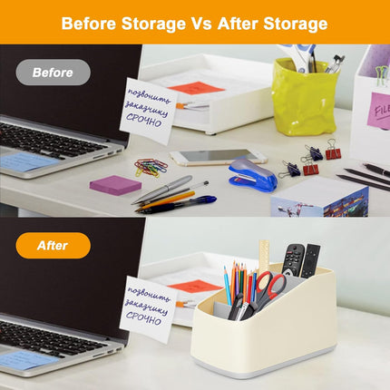 4 Compartment Remote Control Holder 17.3x10x8.5cm TV Remote Organizer Desk Storage Box for Remotes Phones and Accessories Living Room Bedroom.