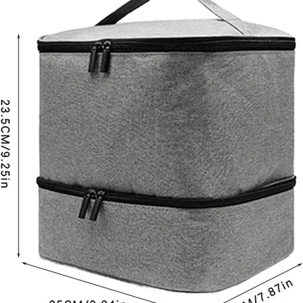 Large Capacity Grey Makeup Organizer Case - Cosmetic Storage Beauty Bag for Makeup Tools.