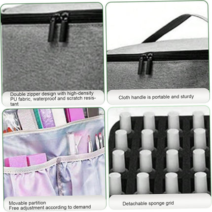 Large Capacity Grey Makeup Organizer Case - Cosmetic Storage Beauty Bag for Makeup Tools.